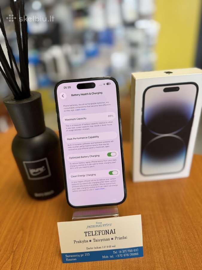 iPhone 14pro 256gb Black Su Garantija - nuotraukos Nr. 4