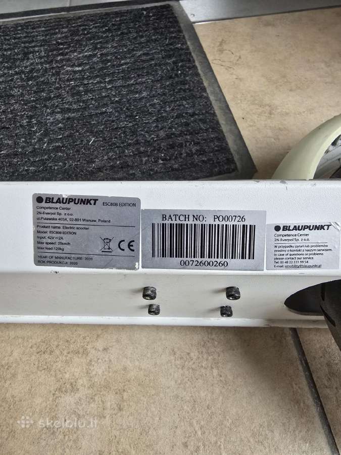 El. paspirtukas Blaupunkt Esc808 - nuotraukos Nr. 3