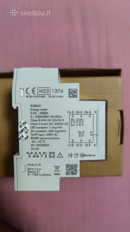 Naujas trifazis elektros skaitiklis Iskra Ie38md - nuotraukos Nr. 3