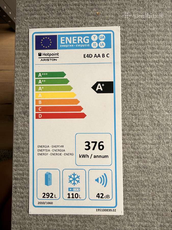 Parduodu naudotą 2 durų šaldytuvą Hotpoint Ariston - nuotraukos Nr. 2