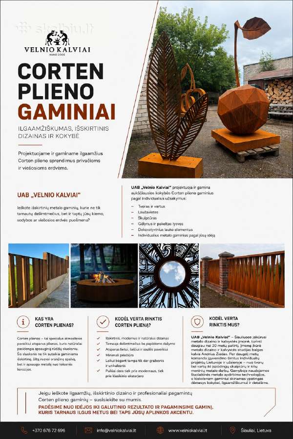 Corten'o plieno gaminiai - nuotraukos Nr. 31