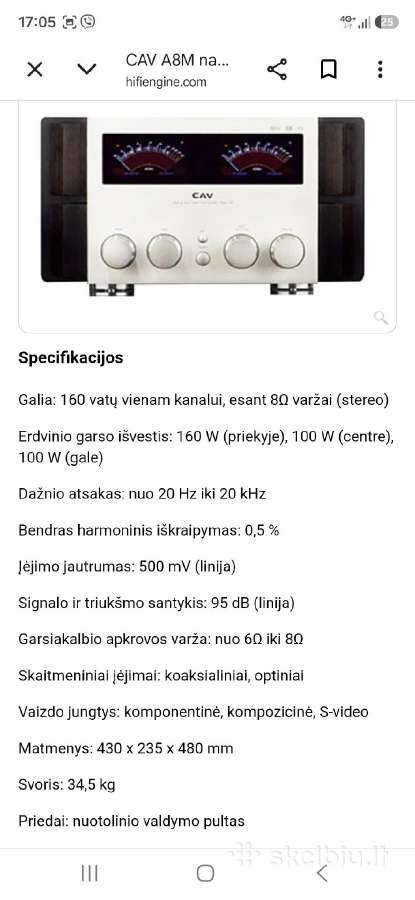 Cav a8 m stiprintuvas ir Sony Str-dg 510 - nuotraukos Nr. 6