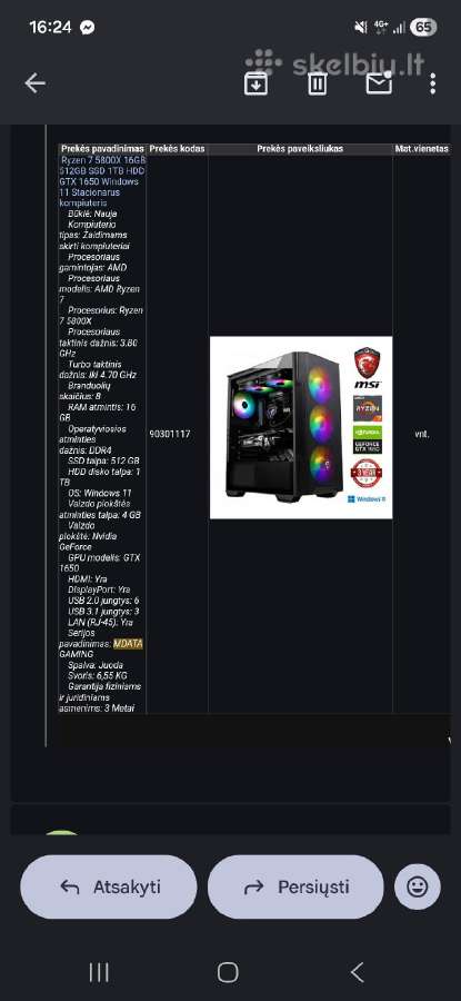 Parduodu tvarkinga myleta ir priziureta pc - nuotraukos Nr. 2
