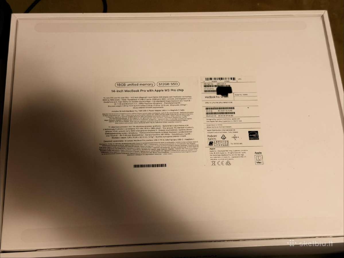 MacBook Pro 14 - M3 Pro Base, 18gb RAM, 512gb SSD - nuotraukos Nr. 6