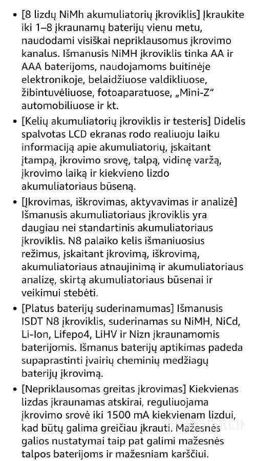 Išmanusis Isdt N8 Aa Aa baterijų Įkroviklis - nuotraukos Nr. 3