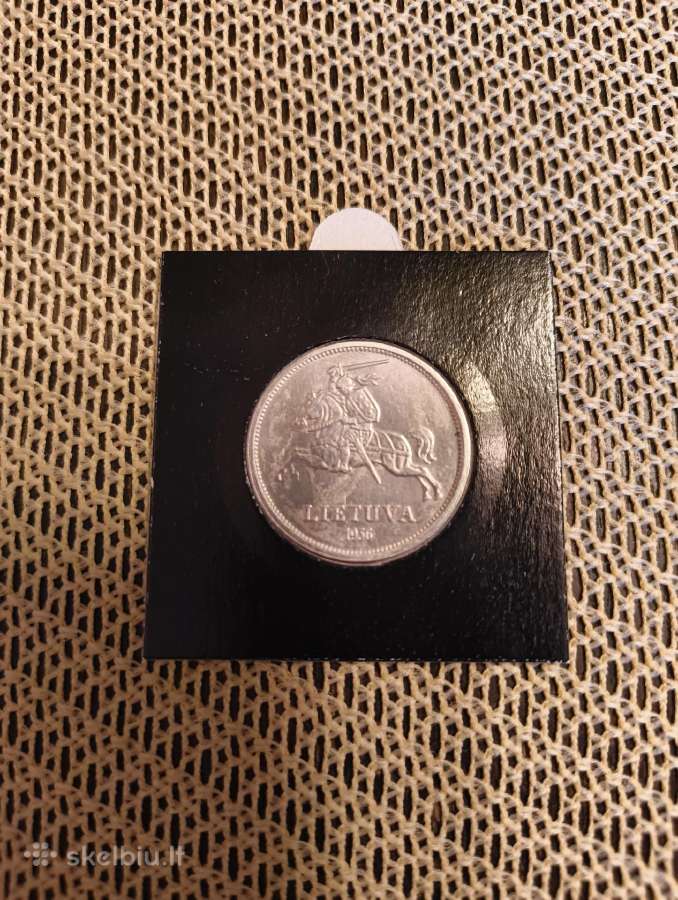 5 Litai 1936 m -Originalas. Sidabras, Apyvartinio. - nuotraukos Nr. 2