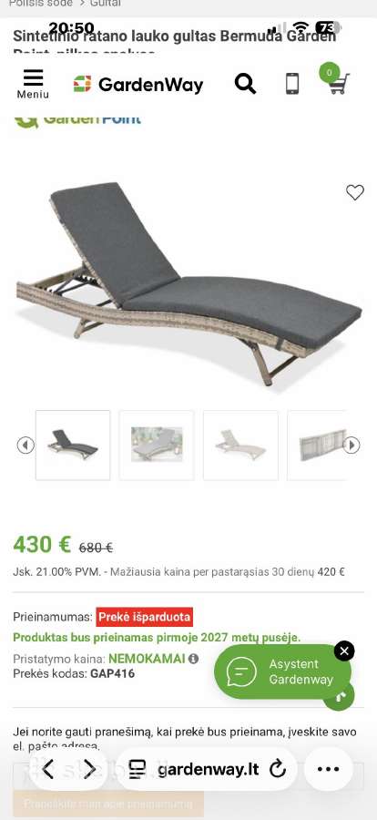 Gultai 2 vnt 300 eur - nuotraukos Nr. 4