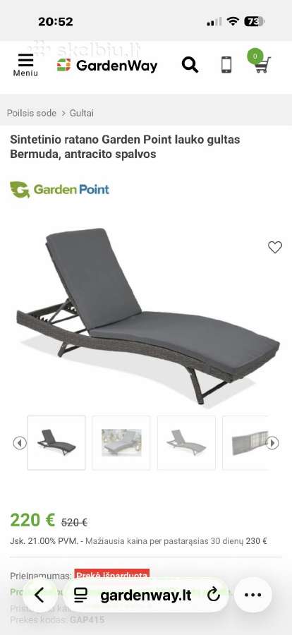 Gultai 2 vnt 300 eur - nuotraukos Nr. 5