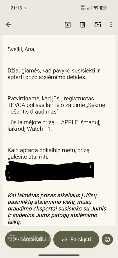Apple watch 11 42mm GPS - nuotraukos Nr. 3