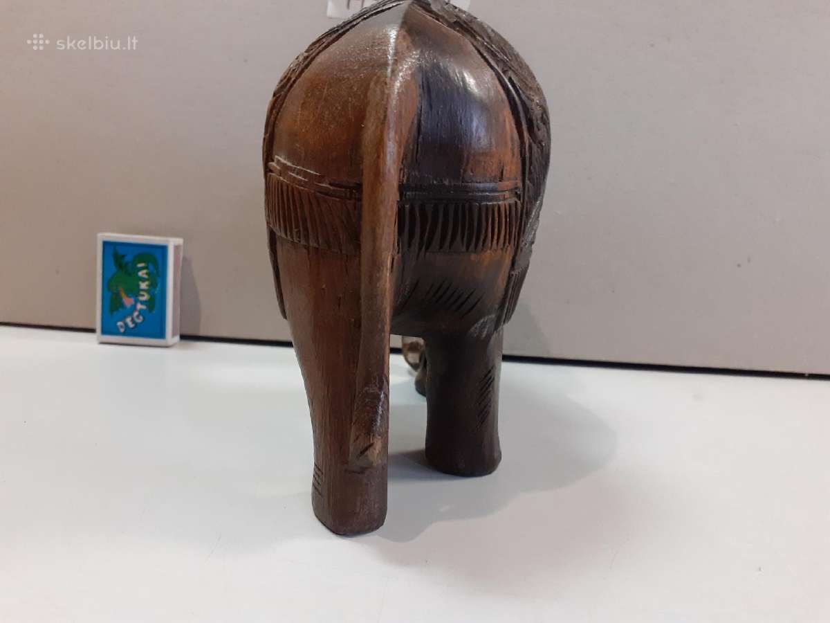 Didelis medinis dramblys. Ilgis 18, aukštis 16cm - nuotraukos Nr. 4