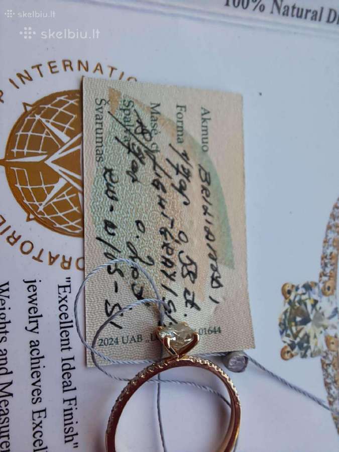 Sužadėtuvių žiedas su briliantais (0,78ct) - nuotraukos Nr. 12