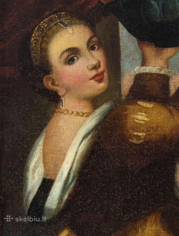 XVIII a. įtalų drobė - mergina su vaisių lekšte - nuotraukos Nr. 2