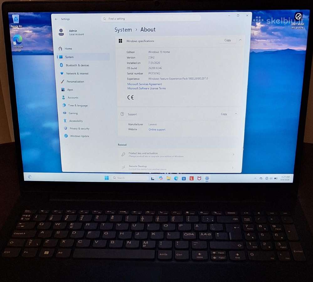 Nešiojamas kompiuteris Lenovo V15 G3 iap - nuotraukos Nr. 9