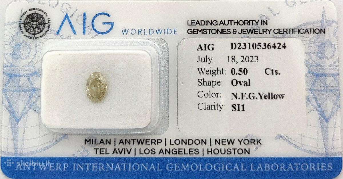 Briliantai su sertifikatu (0,5 -0,7 ct. vnt) - nuotraukos Nr. 6