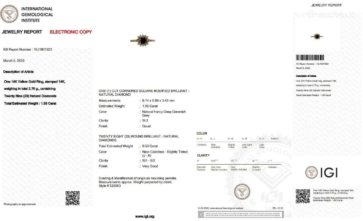 Sužadetuvių žiedas su dideliu (1,58ct) briliantu - nuotraukos Nr. 2