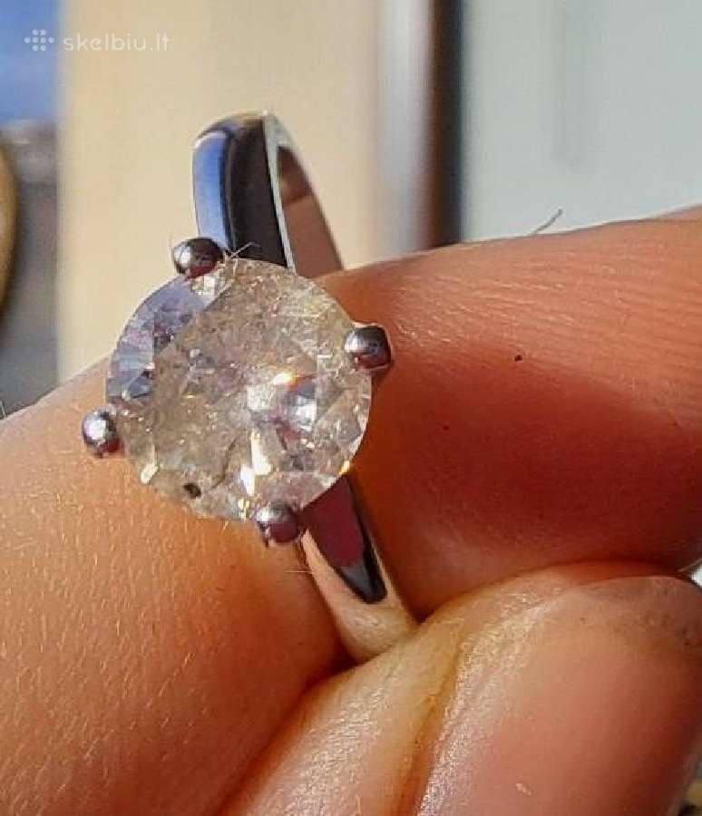 Aukso žiedas su naturaliu briliantu (1 ct) - nuotraukos Nr. 10