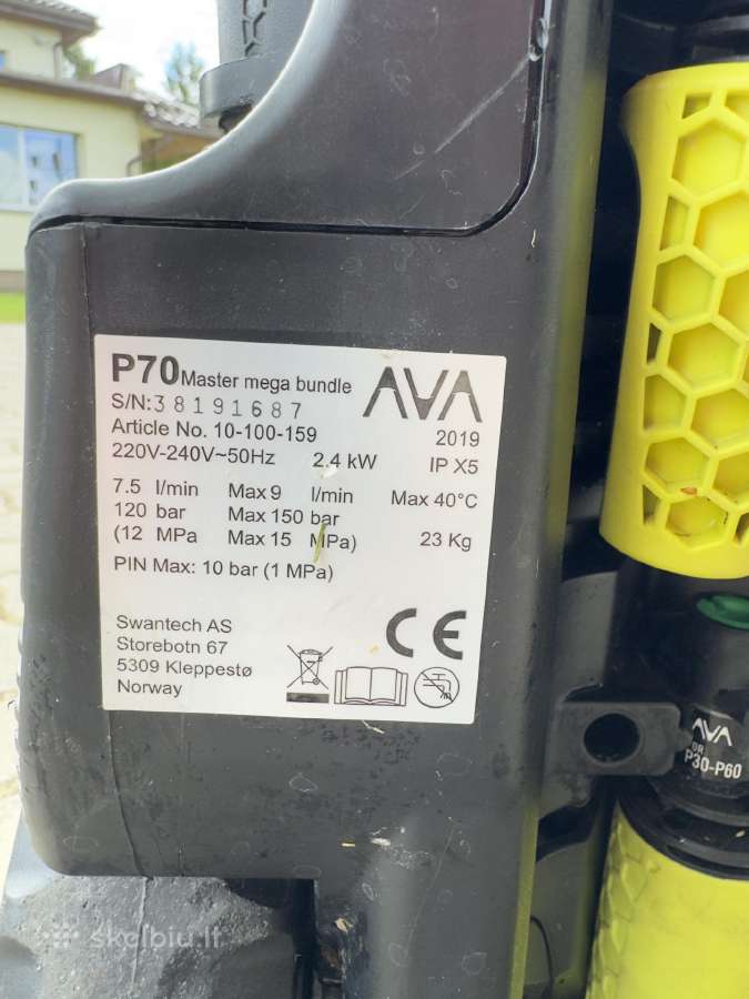 AVA P70 aukšto slėgio aparatas - nuotraukos Nr. 3