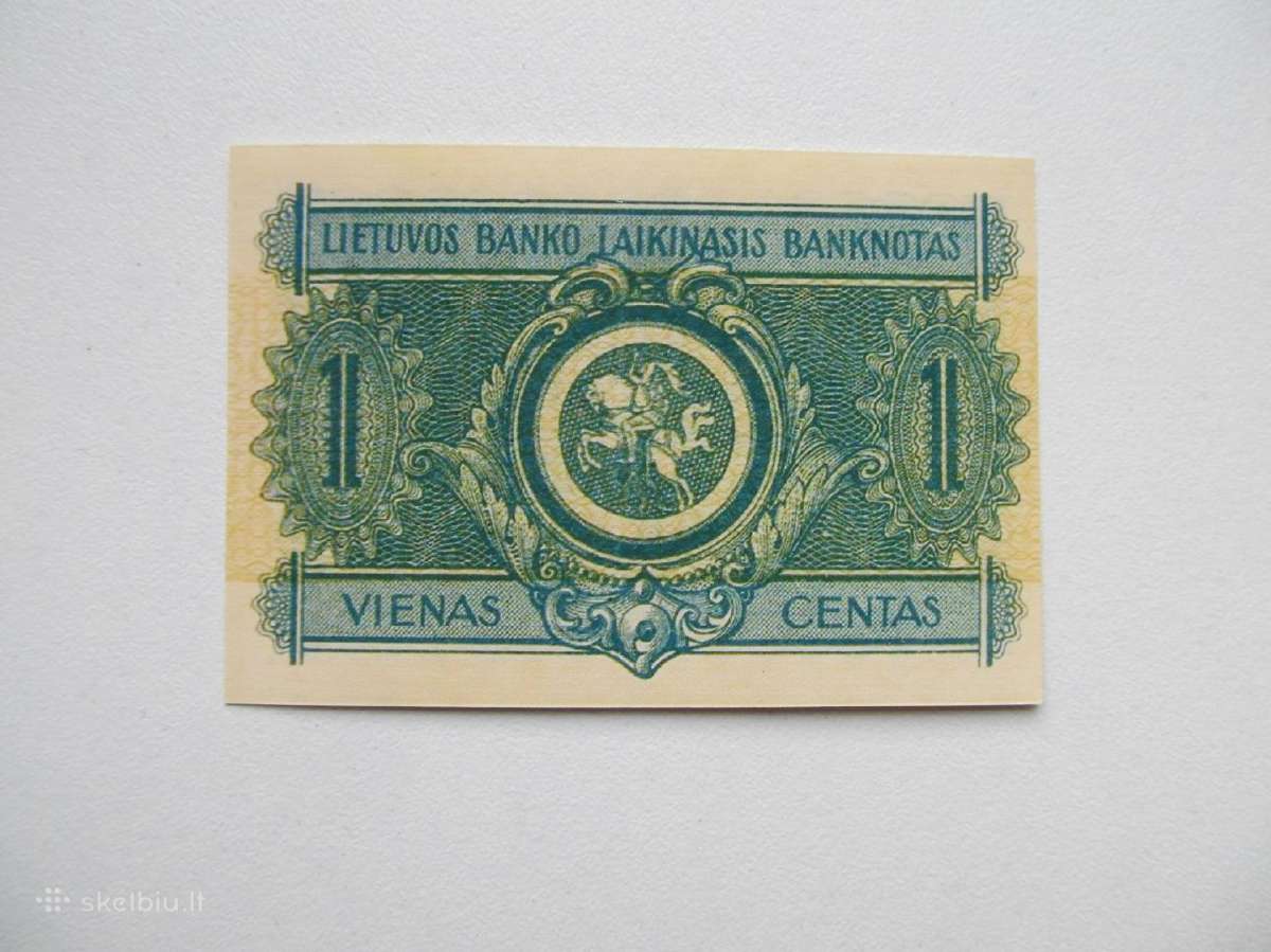 1 centas , Lietuva , 1922 rugsėjis - nuotraukos Nr. 2