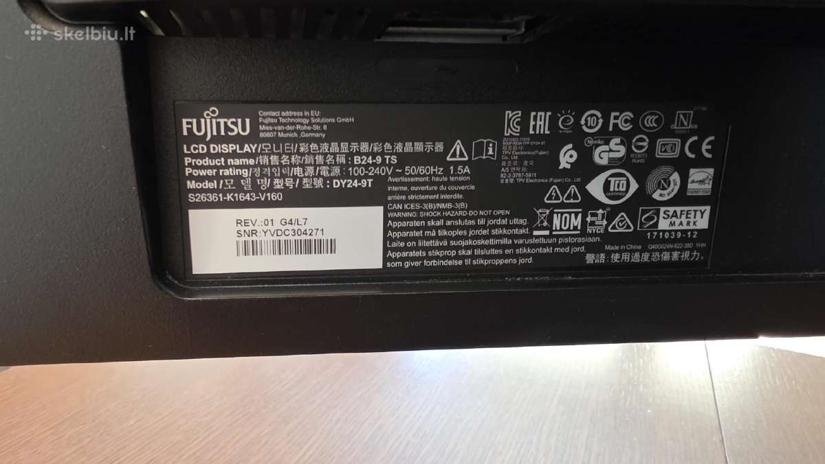 Monitorius 24" Fujitsu B24-9 Ts - 45€ - nuotraukos Nr. 3