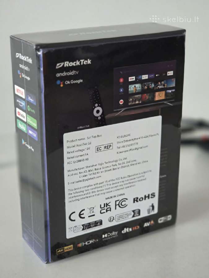 Parduodu nauja Android TV priedėli Rocktek G2 4k - nuotraukos Nr. 3