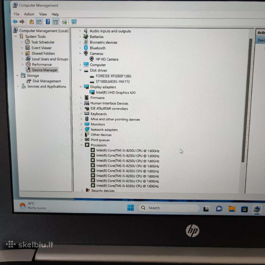 Hp probook 430 i5 8250u,8ram,128nvme+1tb - nuotraukos Nr. 8