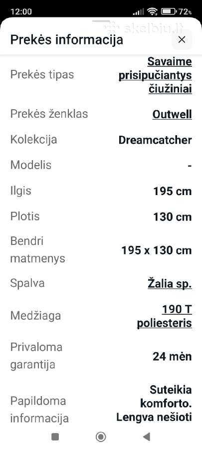Savaime prisipučiantis čiužinys Outwell - nuotraukos Nr. 2