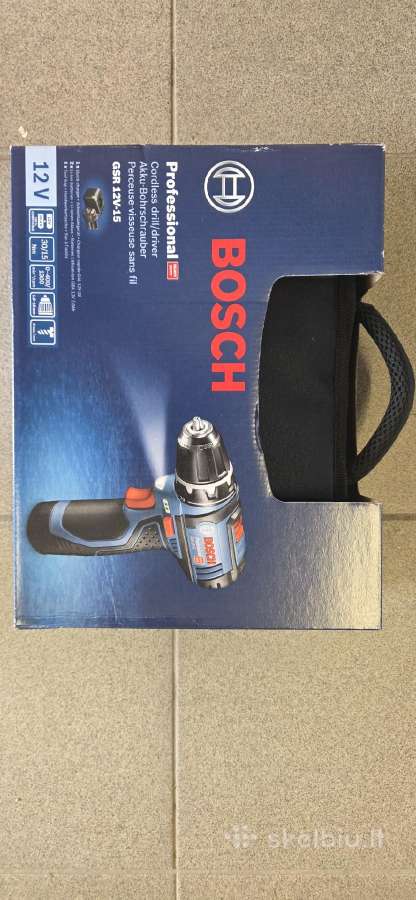 Akumuliatorinis gręžtuvas Bosch Gsr 12v-15 2x2.0ah - nuotraukos Nr. 3