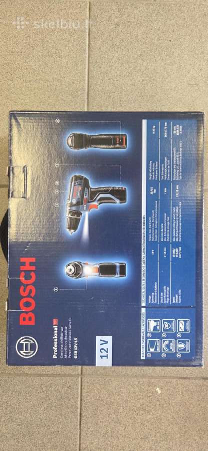Akumuliatorinis gręžtuvas Bosch Gsr 12v-15 2x2.0ah - nuotraukos Nr. 4
