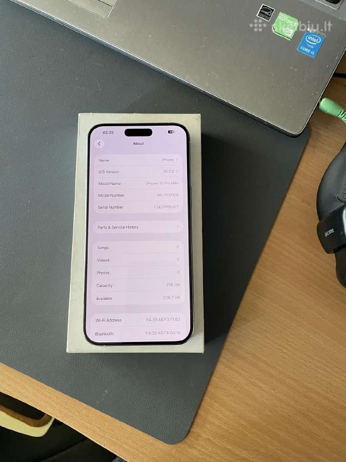 Apple iPhone 15 Pro Max 256gb. - nuotraukos Nr. 6
