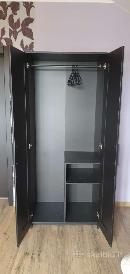 Ikea Brimnes Spinta su 2 durimis, juoda, 78x190 cm - nuotraukos Nr. 2