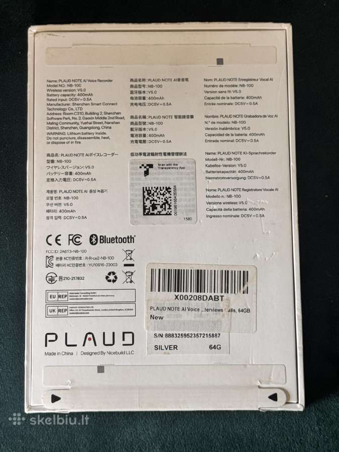 Plaud Note Ai diktofonas (chatgpt/magsafe/64gb) - nuotraukos Nr. 2