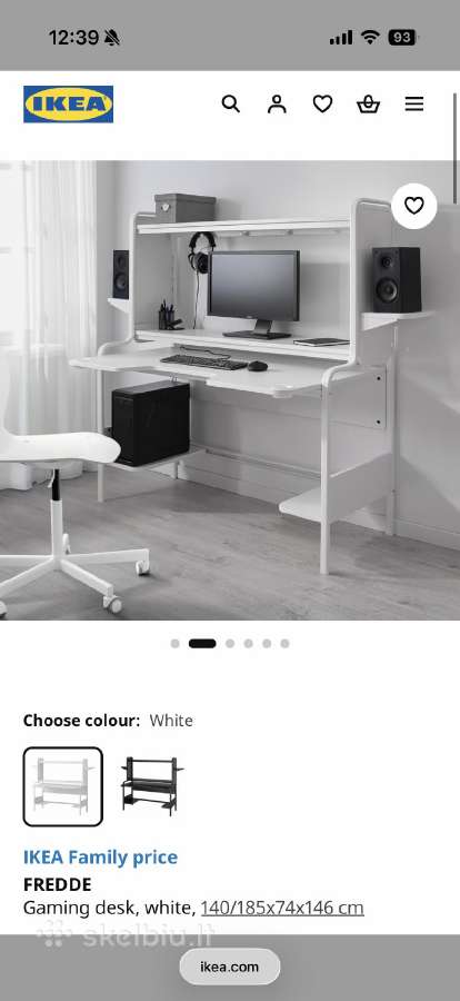 Ikea Fredde baltas stalas, 140 cm - nuotraukos Nr. 2