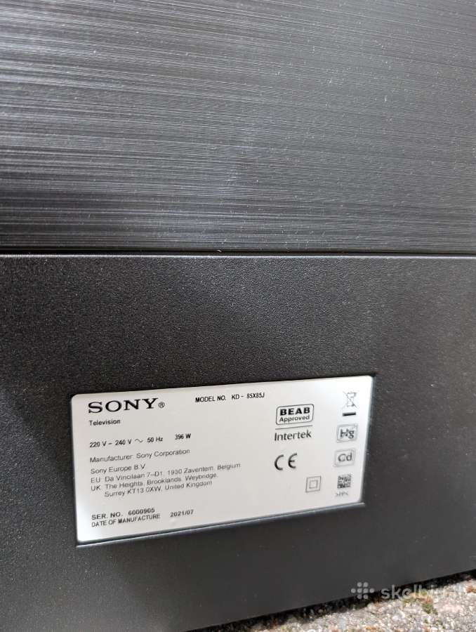 Sony Bravia Kd-85x85j 85" televizorius – Neveikia, - nuotraukos Nr. 2