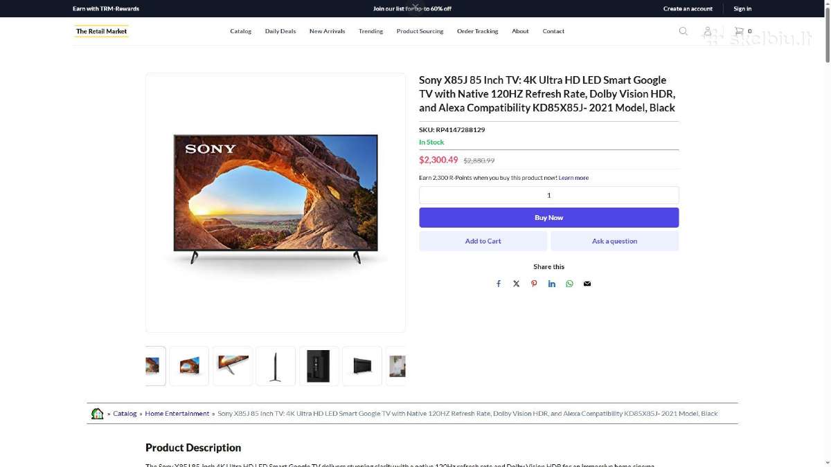Sony Bravia Kd-85x85j 85" televizorius – Neveikia, - nuotraukos Nr. 3