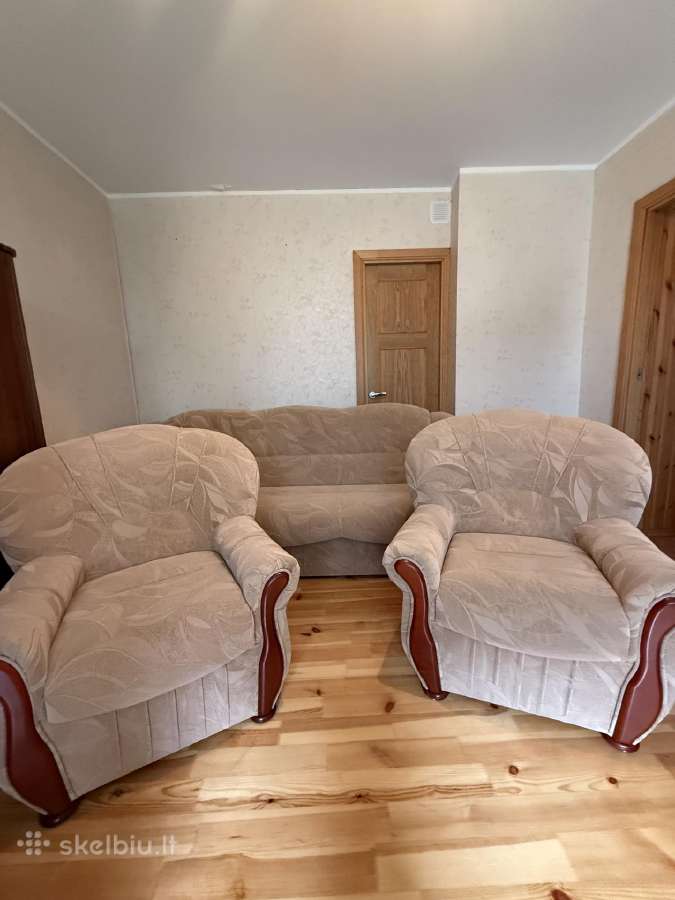 Geros būklės sofa-lova su dvejais foteliais - nuotraukos Nr. 2
