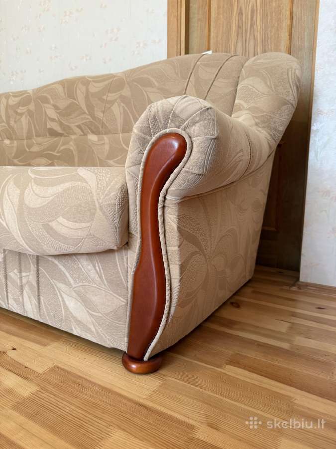 Geros būklės sofa-lova su dvejais foteliais - nuotraukos Nr. 5
