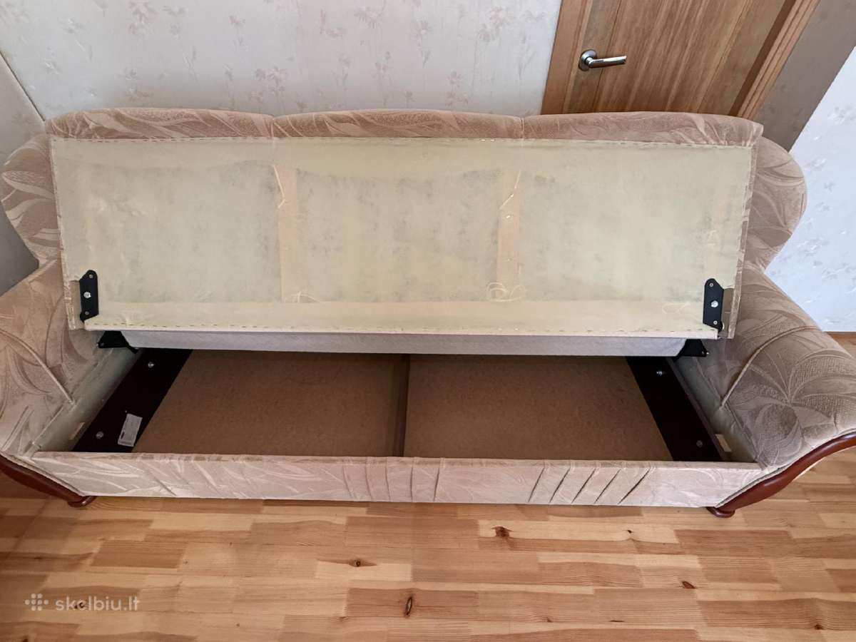 Geros būklės sofa-lova su dvejais foteliais - nuotraukos Nr. 8