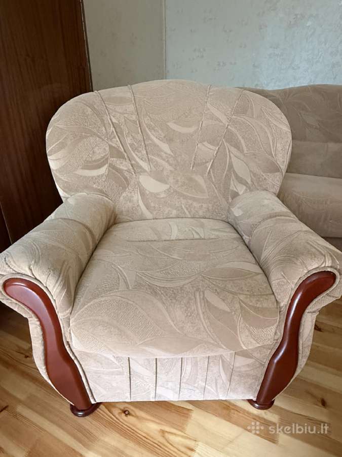 Geros būklės sofa-lova su dvejais foteliais - nuotraukos Nr. 10
