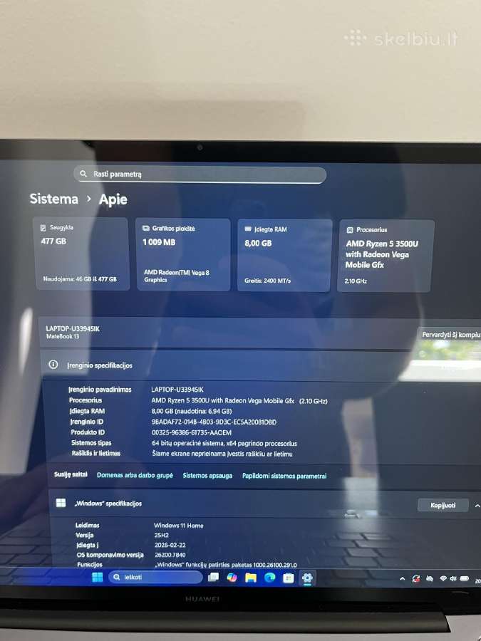 Huawei Matebook 13 - nuotraukos Nr. 9