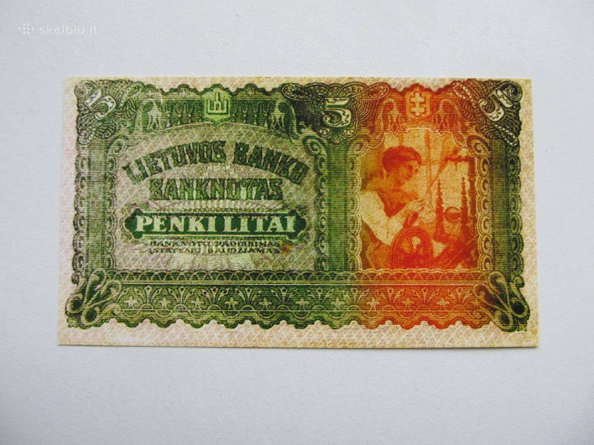 5 litai , Lietuva , 1922 lapkritis serija H. - nuotraukos Nr. 2