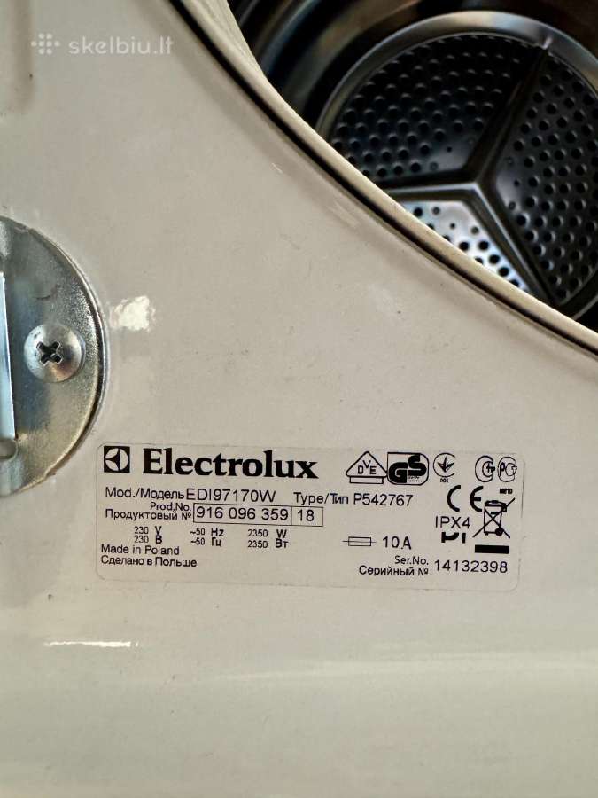 Electrolux skalbimo mašina ir džiovyklė - nuotraukos Nr. 6