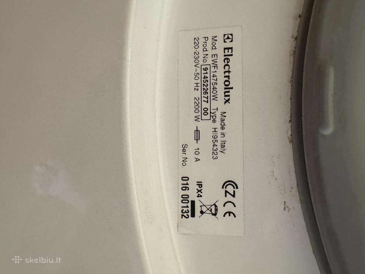 Electrolux skalbimo mašina ir džiovyklė - nuotraukos Nr. 8