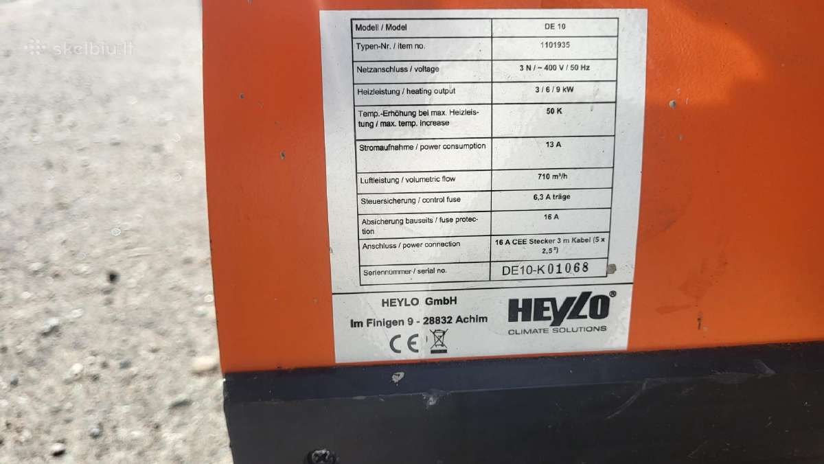 Statybinis trifazis oro šildytuvas Heylo D10 - nuotraukos Nr. 4