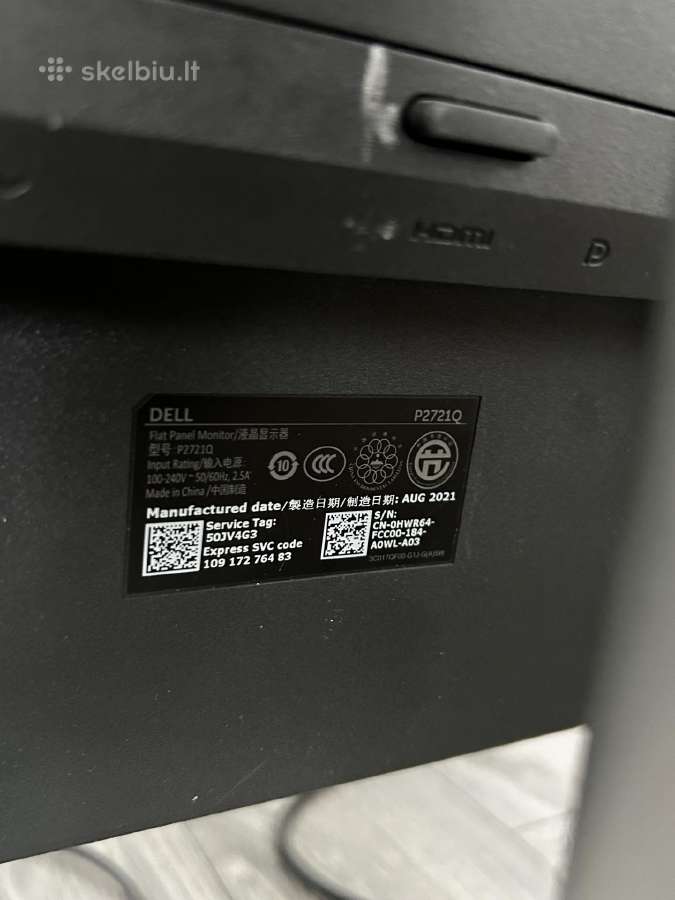 Monitorius Dell P2721q - nuotraukos Nr. 4