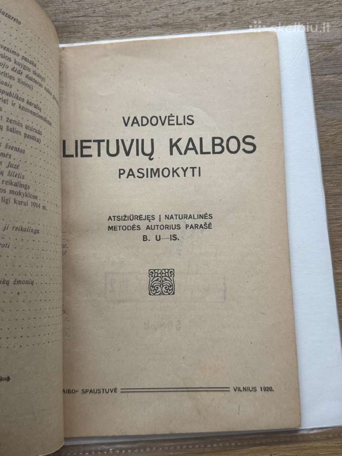 Vadovėlis Lietuvių kalbos pasimokyti 1920 m. - nuotraukos Nr. 2