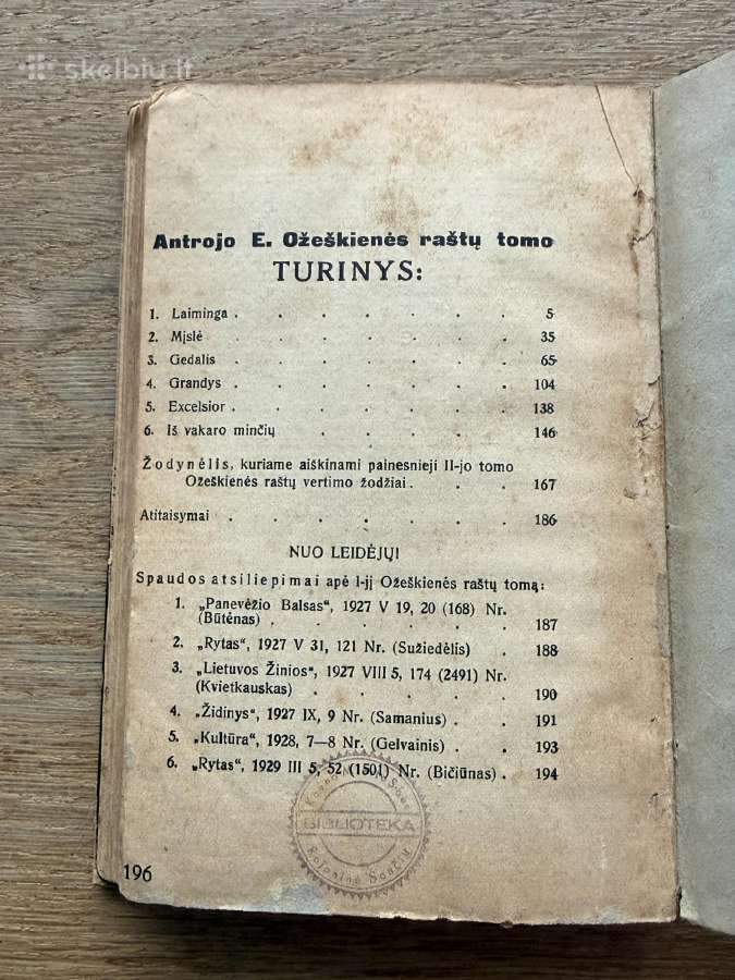 Elzės Ožeškienės raštai. 2 tomas. 1929 m. - nuotraukos Nr. 7
