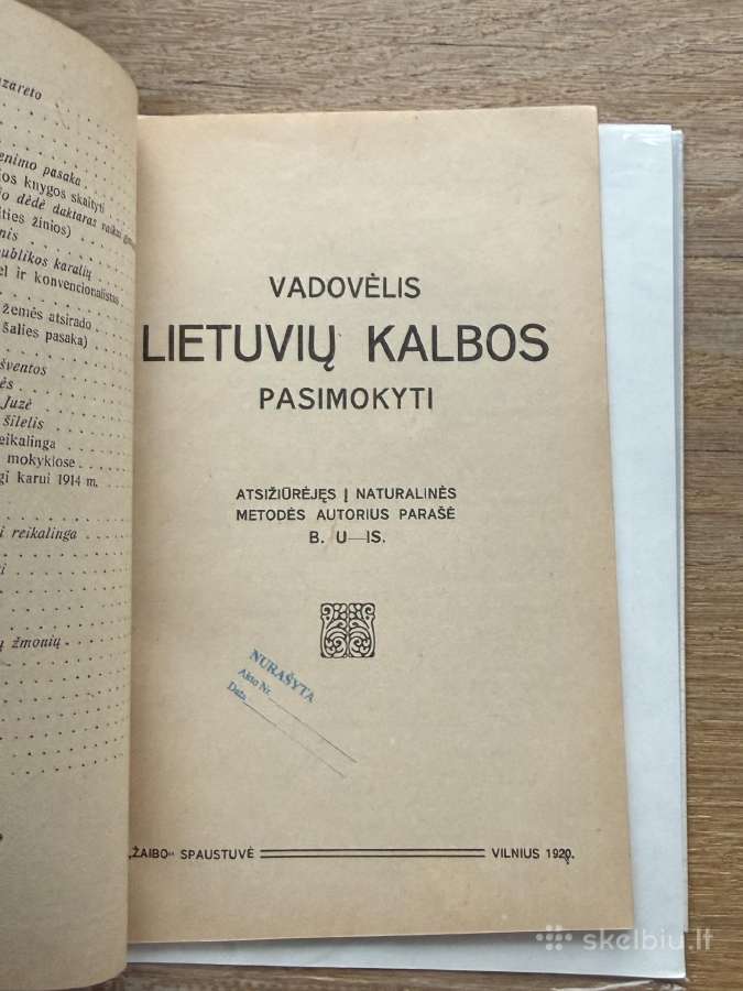 Vadovėlis Lietuvių kalbos pasimokyti 1920 m. - nuotraukos Nr. 2