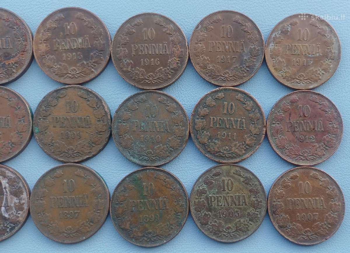 10 pennia rinkinys nuo 1891 m . Suomija - nuotraukos Nr. 2
