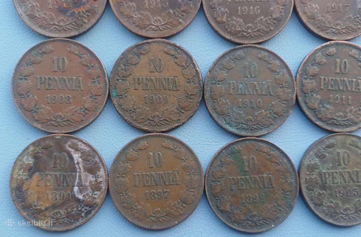 10 pennia rinkinys nuo 1891 m . Suomija - nuotraukos Nr. 3