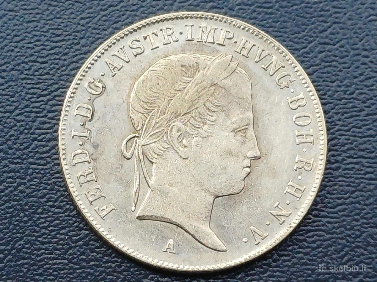 20 kreicerių 1842m. Austrija sidabras - nuotraukos Nr. 2
